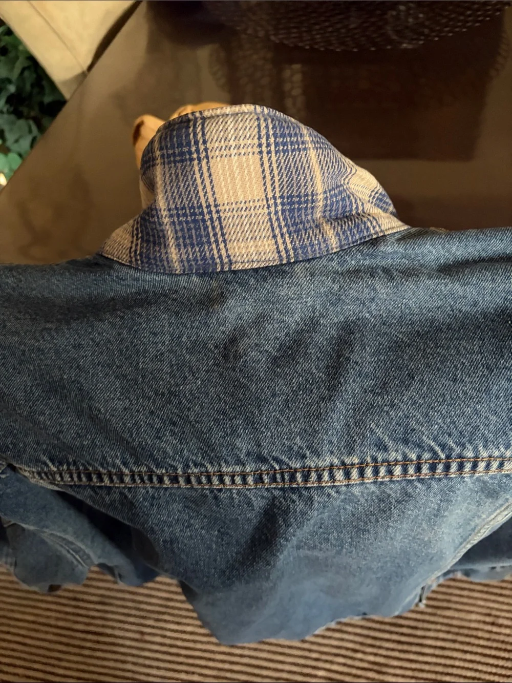 Men's Original Levi’s Blue Denim Jacket with Flannel Plaid Lining